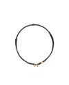 Versace Medusa-charm Braided Leather Necklace In Black