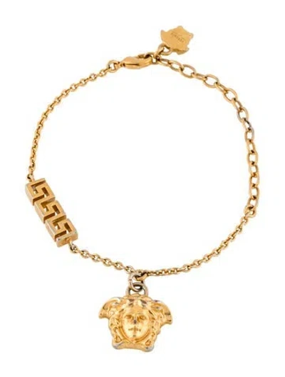 Pre-owned Versace Medusa Charm Chain Bracelet, 8.5" In Multi