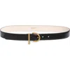 Versace Medusa Charm Leather Belt In Black- Gold
