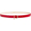 Versace Medusa Charm Leather Belt In Red