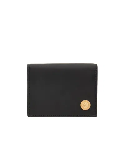 Versace Medusa-charm Leather Wallet In Black