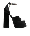 Versace Aevitas 140 Medusa Crystal-embellished Platform Sandals In Black