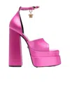 Versace Aevitas Medusa 160 Satin Platform Sandals In Pink