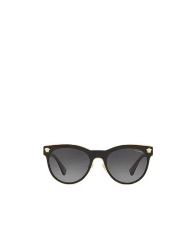 Versace Medusa Charm Round-frame Sunglasses In Black