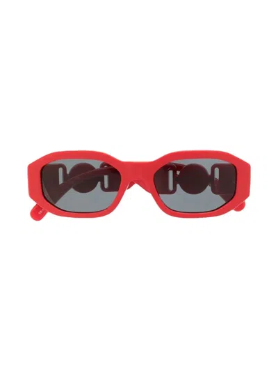 Versace Kids' Medusa-charm Slim Sunglasses In Red