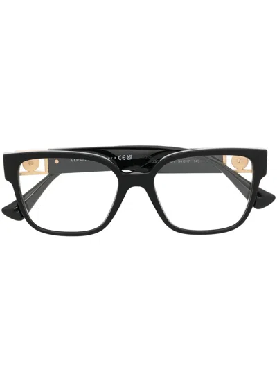 Versace Medusa-charm Square-frame Glasses In Schwarz