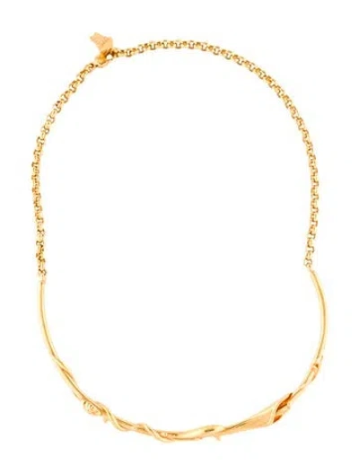 Pre-owned Versace Medusa Choker Necklace, 13.5" In Multi