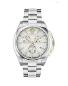 Versace Women's Swiss Chronograph Medusa Stainless Steel Bracelet Watch 40mm In Silver