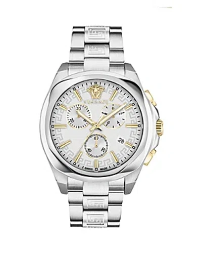 Versace Women's Swiss Chronograph Medusa Stainless Steel Bracelet Watch 40mm In Silver