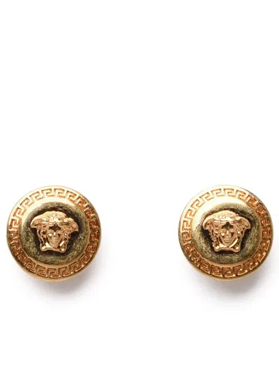 Versace 'medusa' Circular Earrings In Golden