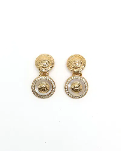 Pre-owned Versace Medusa Clip-on Earring In Gold