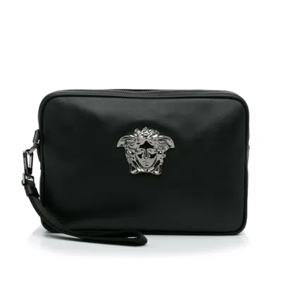 Versace Medusa Clutch In Black