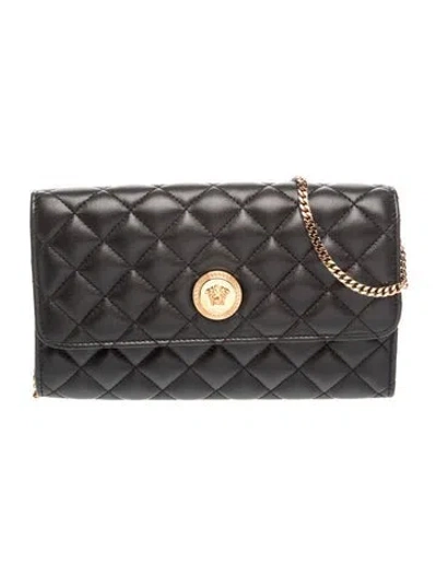 Pre-owned Versace Medusa Clutch In Black