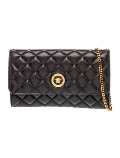 Pre-owned Versace Medusa Clutch In Black