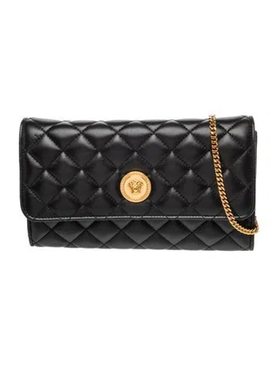 Pre-owned Versace Medusa Clutch In Black