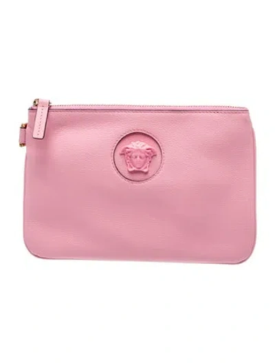 Pre-owned Versace Medusa Clutch In Pink