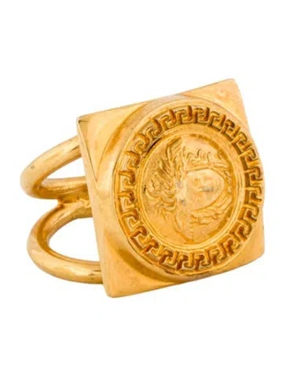 Pre-owned Versace Medusa Cocktail Ring In Multi