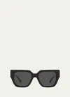 Versace Medusa Coin Square Acetate Sunglasses In Black