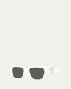 Versace Medusa Coin Square Acetate Sunglasses In White