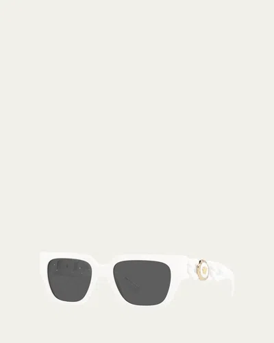 Versace Medusa Coin Square Acetate Sunglasses In White