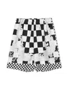 Versace Medusa Contrasto-print Silk Shorts In Black
