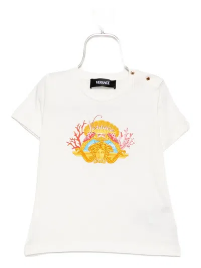 Versace Kids' Medusa Coral T-shirt In White