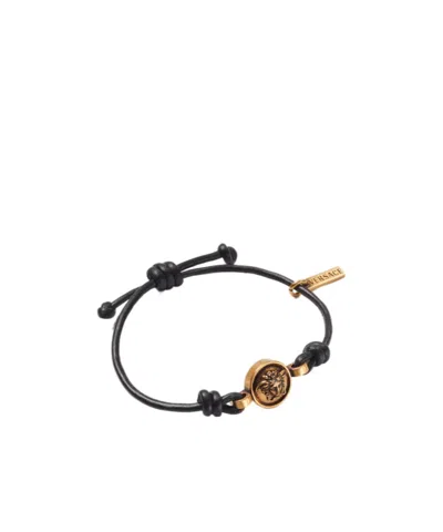 Versace Medusa Cord Bracelet In Black