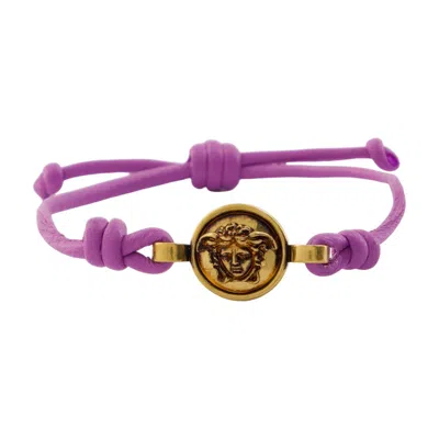 Versace Medusa Cord Bracelet In Purple