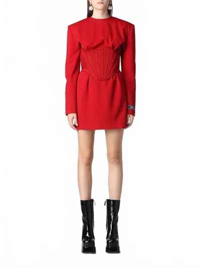 Versace Medusa Corset Mini Dress In Red