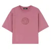 Versace Medusa Cotton Crop T-shirt In Pink