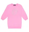 Versace Embellished Medusa Cotton Sweater Dress In Pink