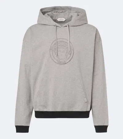 Versace Medusa Cotton Jersey Hoodie In Multi