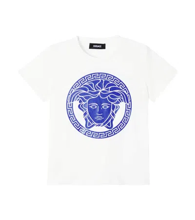 Versace Kids' Medusa Cotton Jersey T-shirt In White