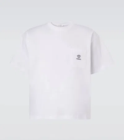 Versace Logo Cotton Jersey T-shirt In White