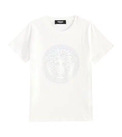Versace Kids' Medusa Cotton Jersey T-shirt In White