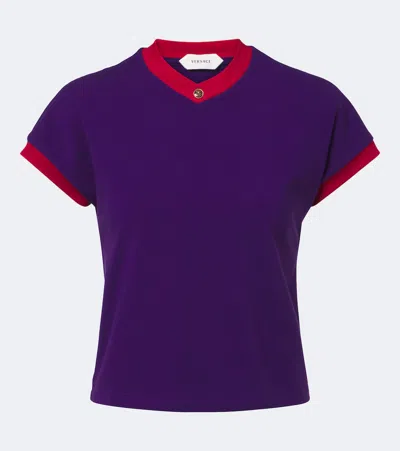 Versace Medusa Cotton Jersey T-shirt In Multicoloured