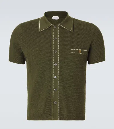 Versace Medusa Cotton Polo Shirt In Green