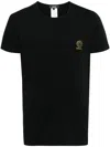 Versace White Crewneck T-shirt With Medusa Print On The Front In Cotton Stretch Man