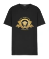 Versace Black Coupe Blason-embroidered Cotton T-shirt In Black