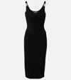 Versace Medusa Hardware Ruched Dress In Black