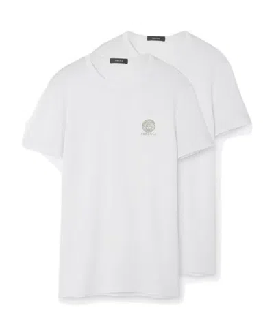 Versace Medusa Crest Set Of Two T-shirts In White