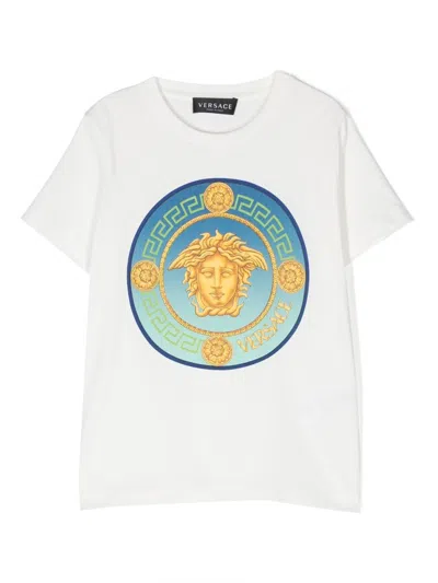 Versace Medusa Crew-neck T-shirt In 蓝色
