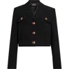 Versace Short Tweed Heritage Jacket In Black