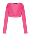 Versace Medusa Cropped Buttoned Cardigan In Pink