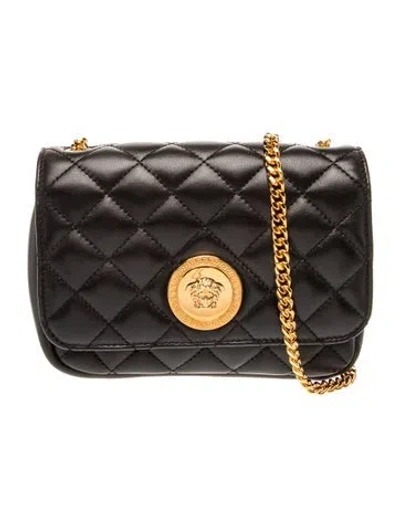 Pre-owned Versace Medusa Crossbody Bag In Black