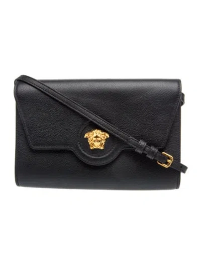 Pre-owned Versace Medusa Crossbody Bag In Grey/metallic