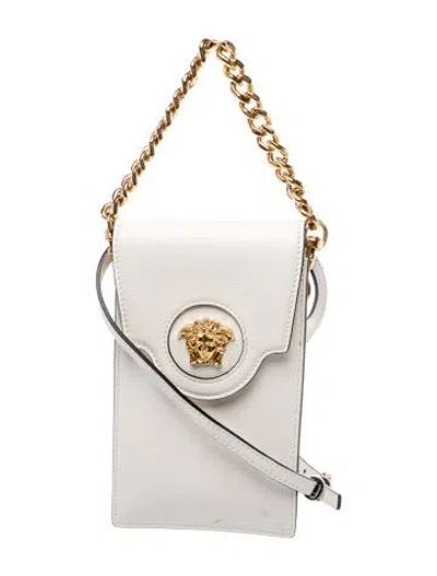 Pre-owned Versace Medusa Crossbody Bag In White