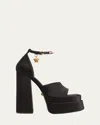 Versace Aevitas 140 Medusa Crystal-embellished Platform Sandals In Black- Gold
