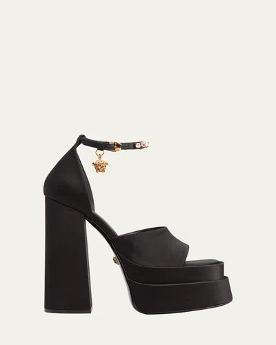 VERSACE MEDUSA CRYSTAL ANKLE-STRAP PLATFORM SANDALS