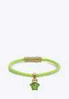 Versace Medusa Crystal Braided Bracelet In Green